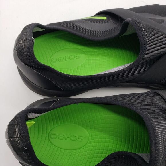Oofos OOmg Low Shoes Mens Size 10 Black Green Recovery Slip On Comfort Walking - Picture 12 of 13